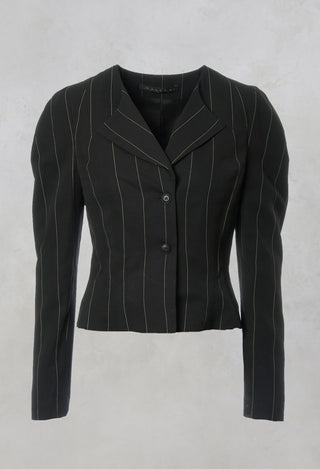 Pinstripe Blazer in Nero