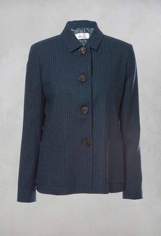 Pinstripe Jacket in Ocean Green