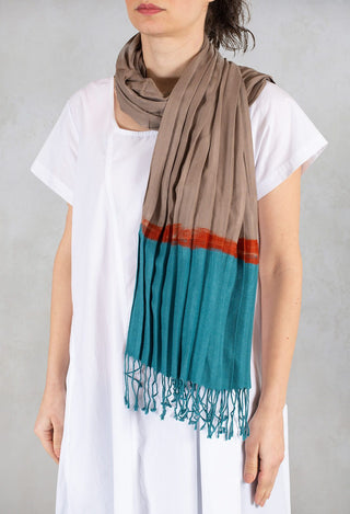 Pleated Scarf in Grey/Blue