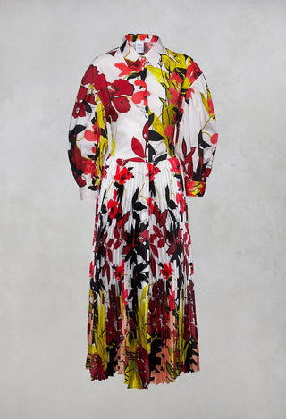 Pleated Shirt Dress in Idem/Floral Jungle