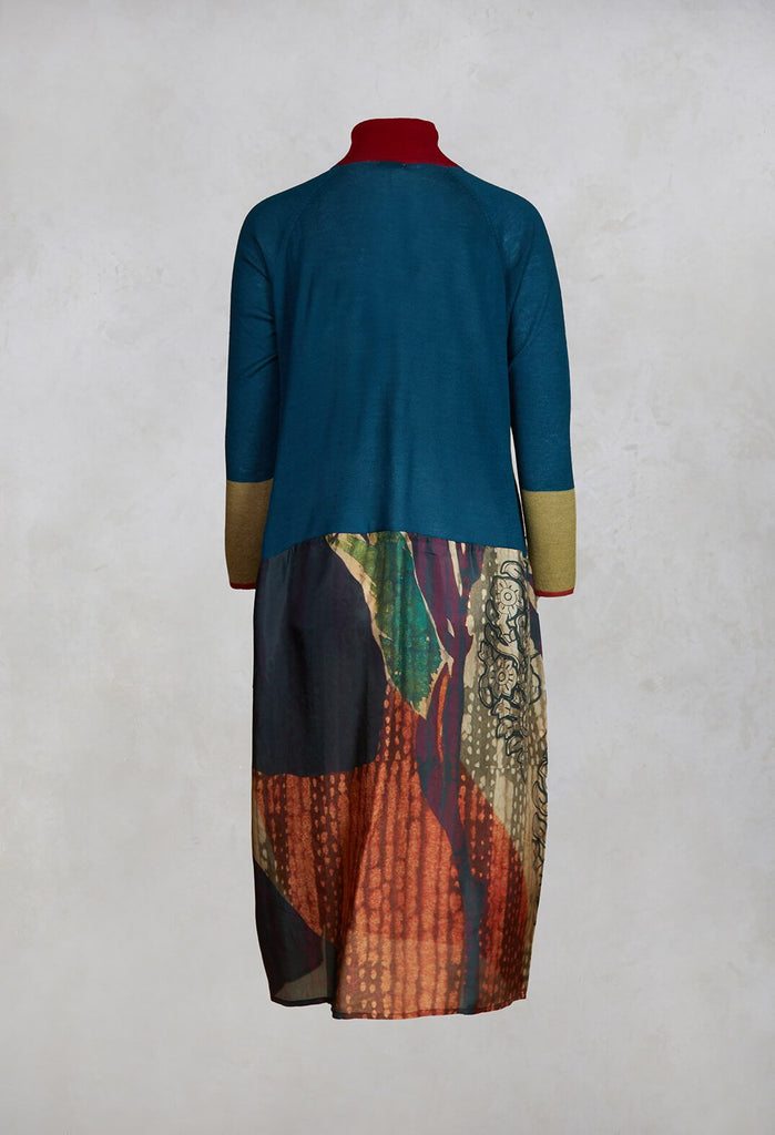 Poppy Turtle Neck Dress in Winter Rain Multicolor
