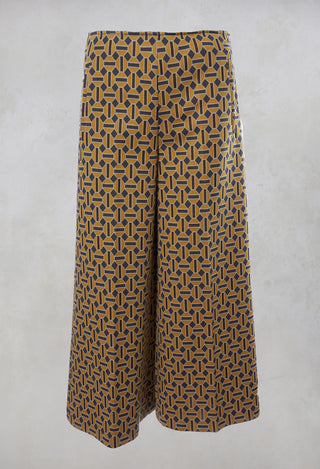 Printed Culottes in Senape / Nero / Brick