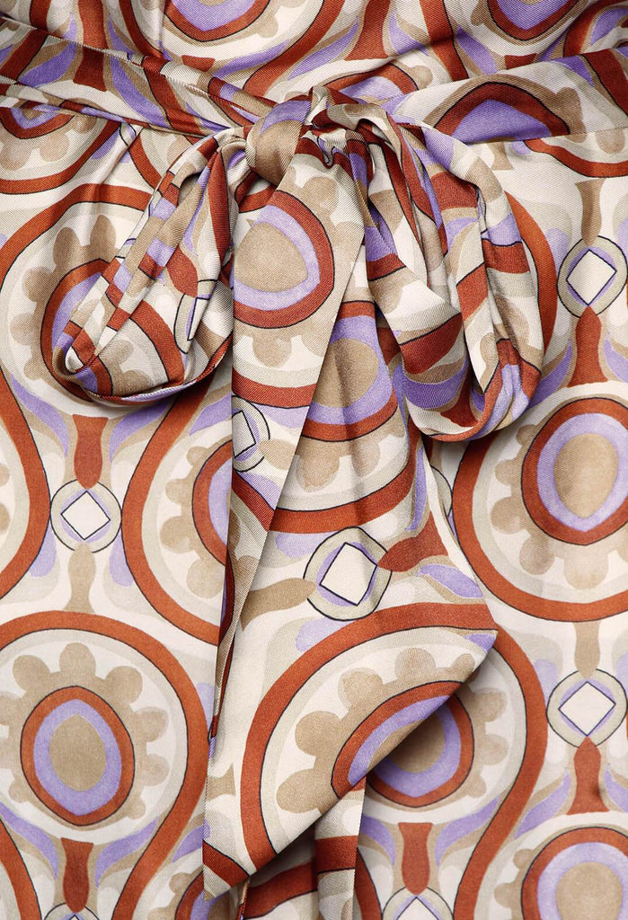 Printed Jumpsuit in Beige/Malva