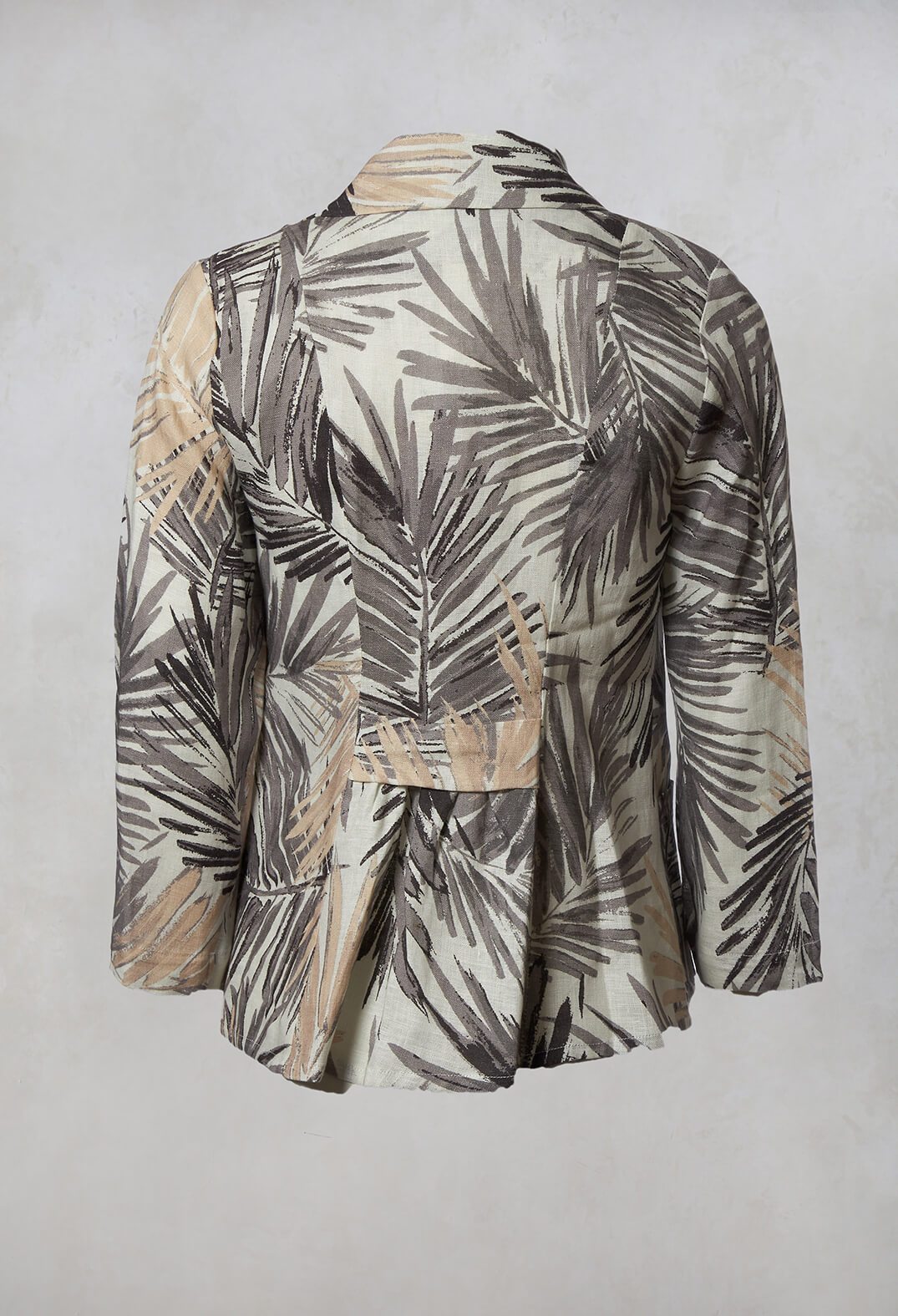 Printed Linen Jacket in Grey