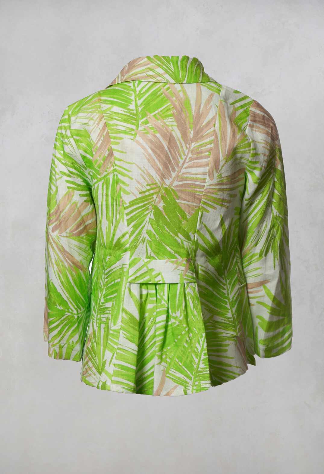 Printed Linen Jacket in Lime Olivia May