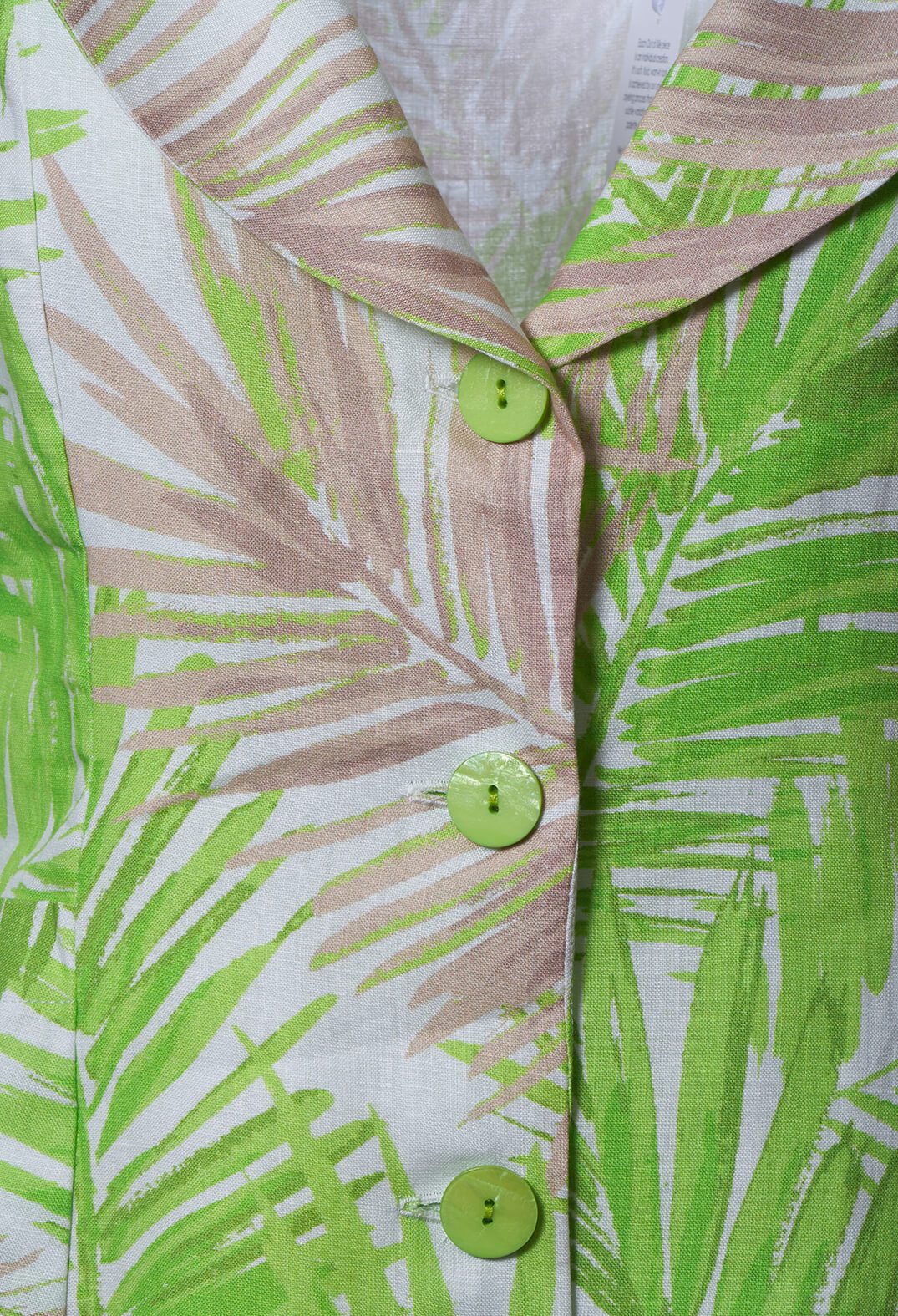 Printed Linen Jacket in Lime