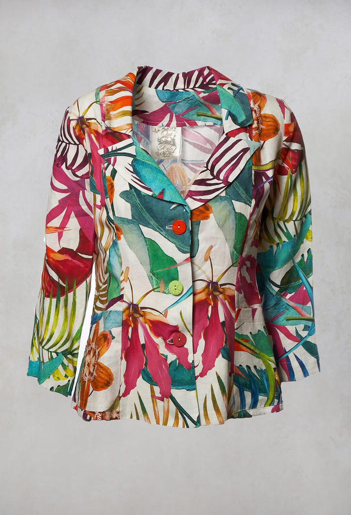 Printed Linen Jacket in Multi