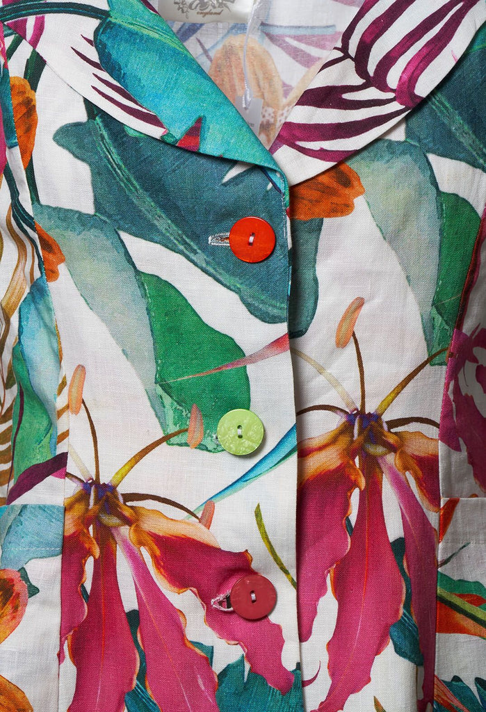 Printed Linen Jacket in Multi