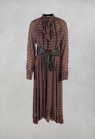 Printed Maxi Dress in Brown