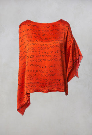 Printed Top in Orange Colourful