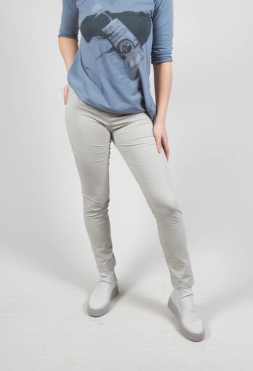 Pull On Slim Leg Trousers in Pearl Check