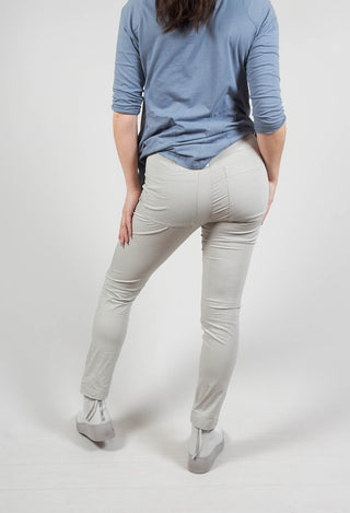 Pull On Slim Leg Trousers in Pearl Check