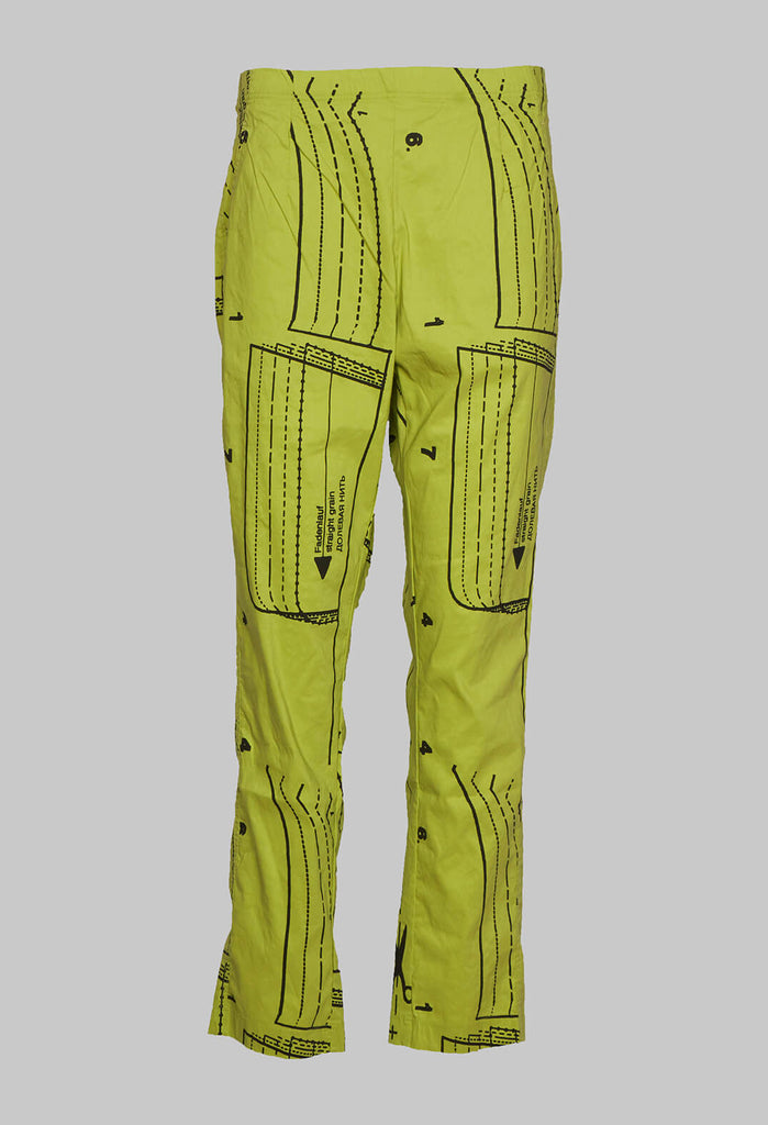 Pull On Straight Leg Trousers in Kiwi Black Allover