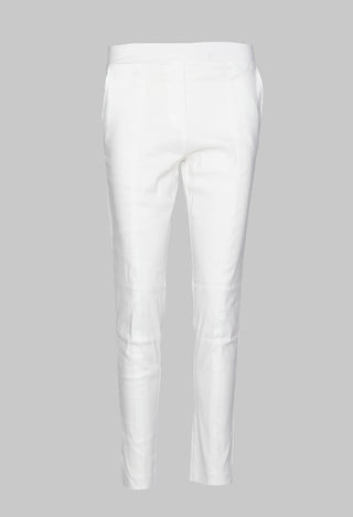 Pull on Trousers with Side Pockets in White