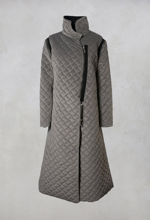 Quilted Coat in Grey