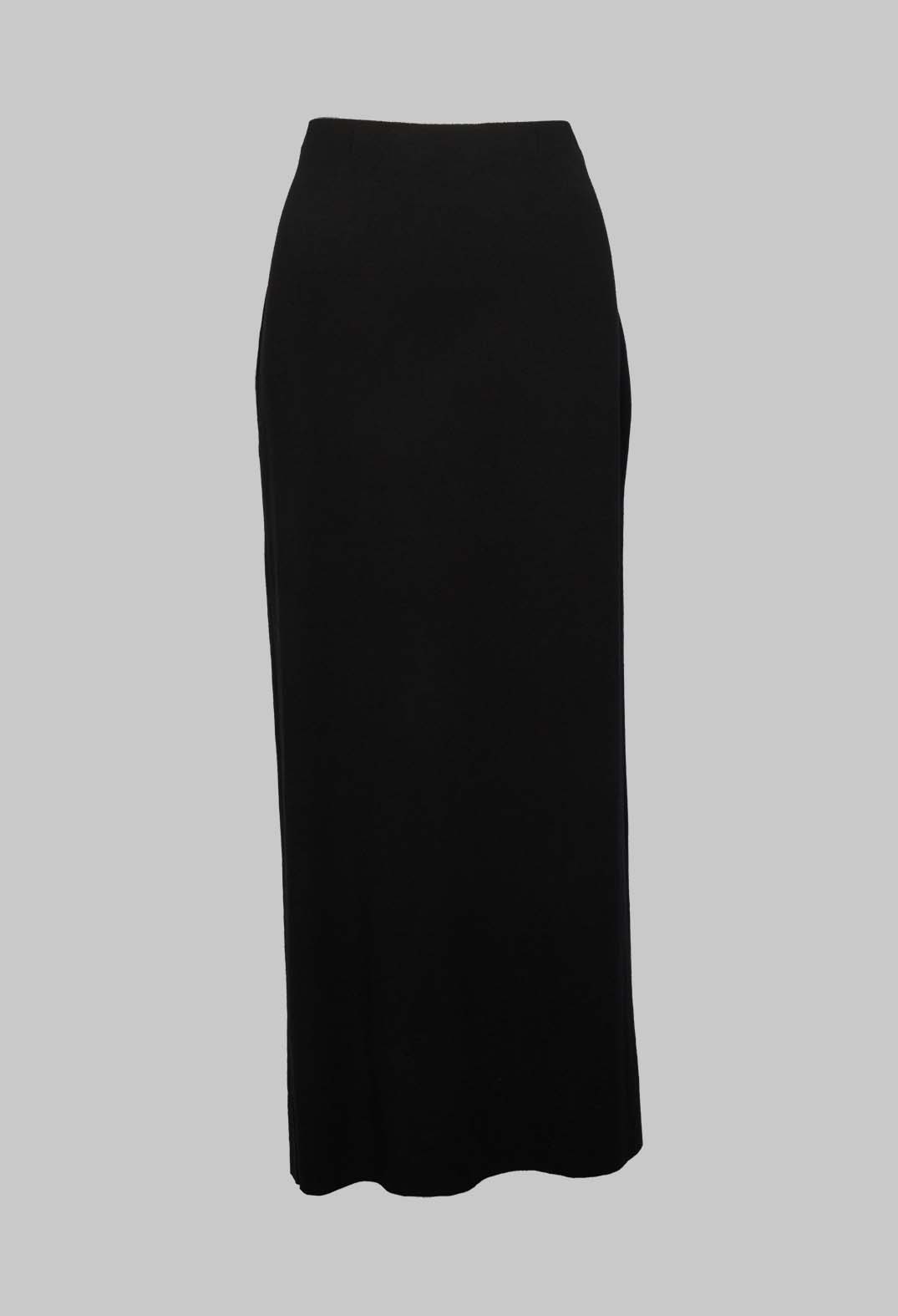 Zigi Long Jersey Fitted Skirt in Black