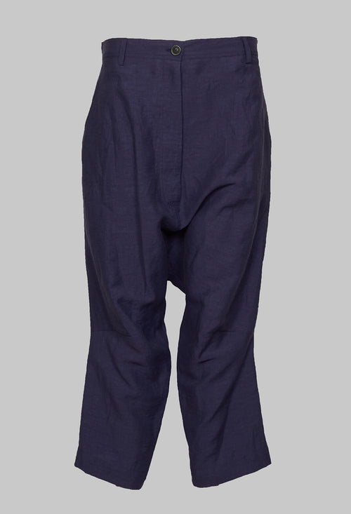 Relaxed Fit Drop Crotch Trousers in Quetsche