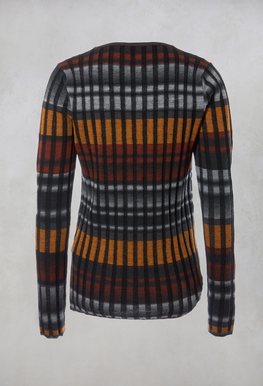 Ribbed Cardigan in Nero / Fuchsia
