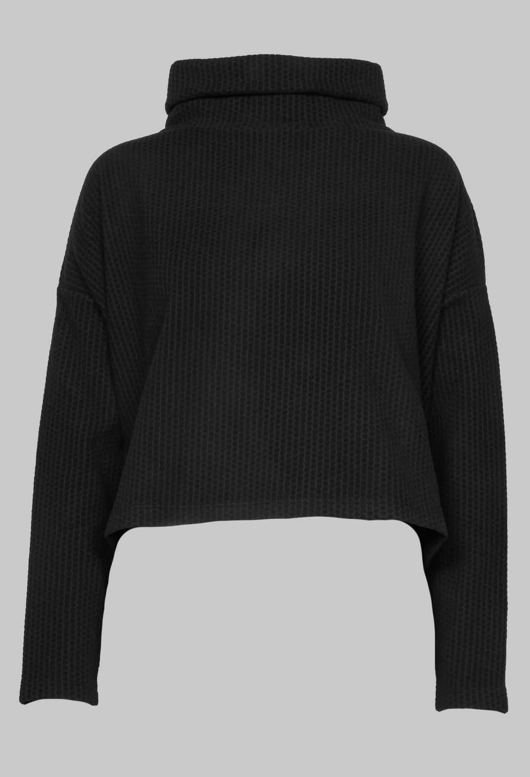 Roll Neck Long Sleeve Jumper in Navy with Black Spots
