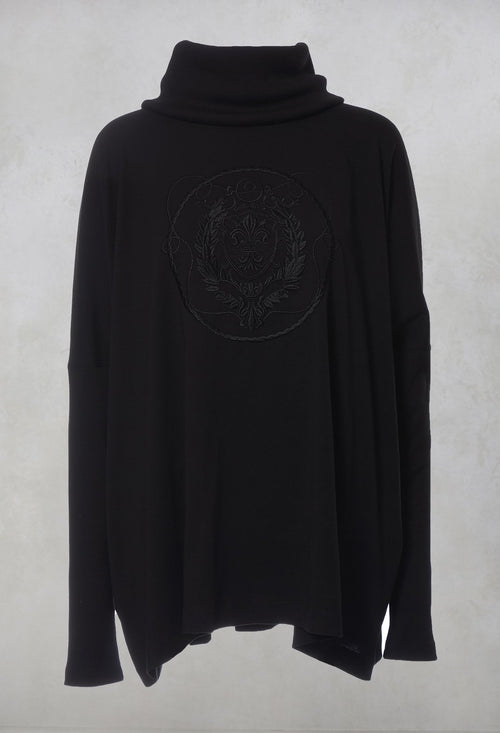 Roll Neck Top in Black