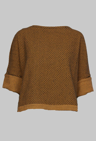 Roll Sleeve Boxy Top in Saffron