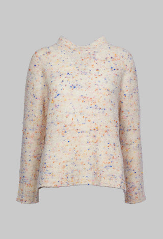 round neck flared jumper in multicolour