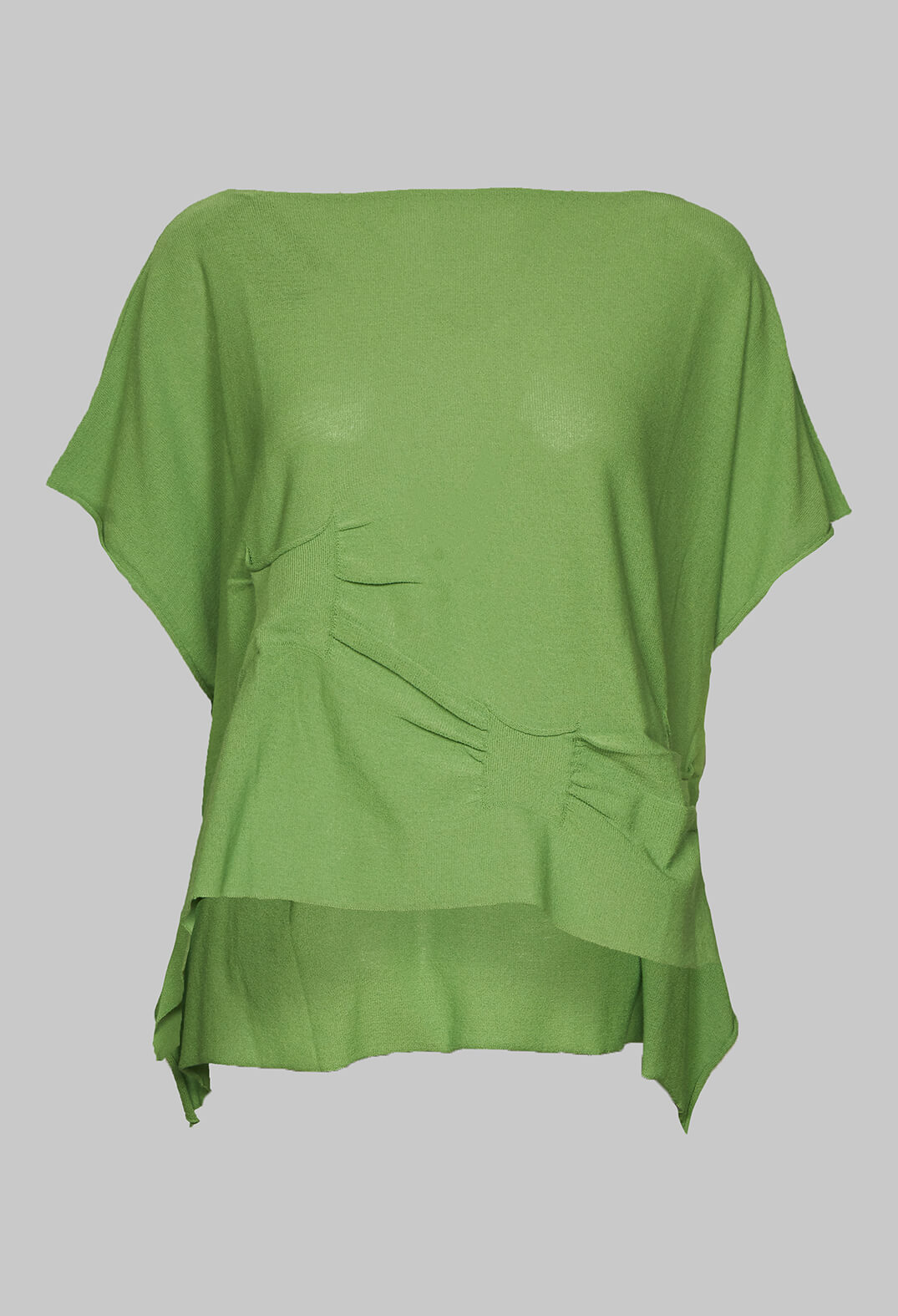 Ruched Sleeveless Sweater in Green
