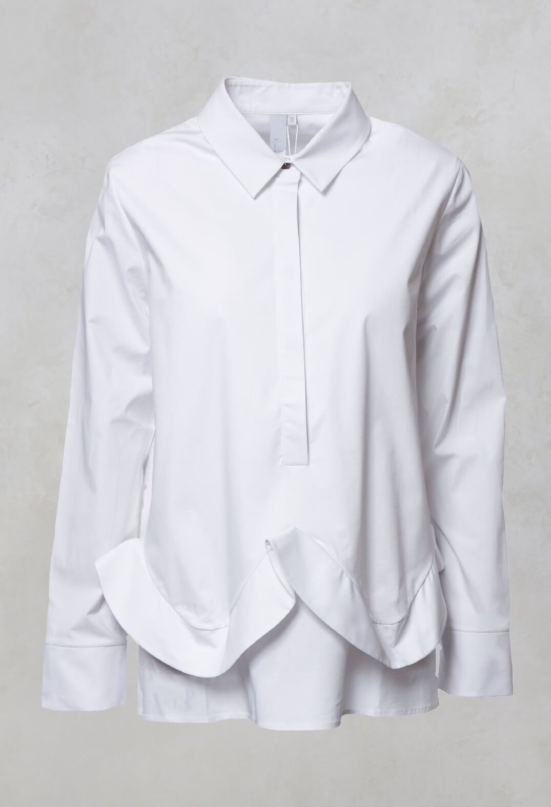 Ruffle Front Shirt in Mineo