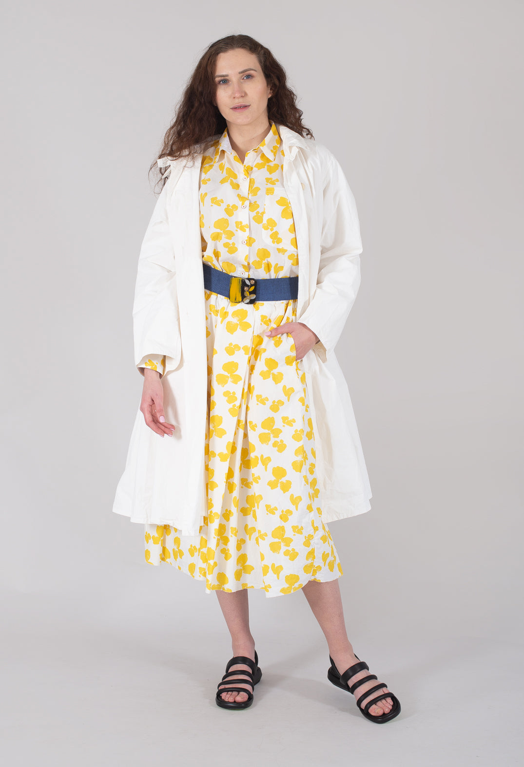 Printed Jenna Skirt in Yellow Flowers