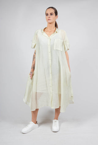 Sheer Shirt Dress in Pearl