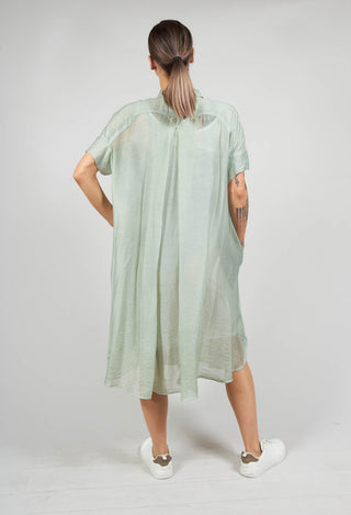 Sheer Shirt Dress in Sky