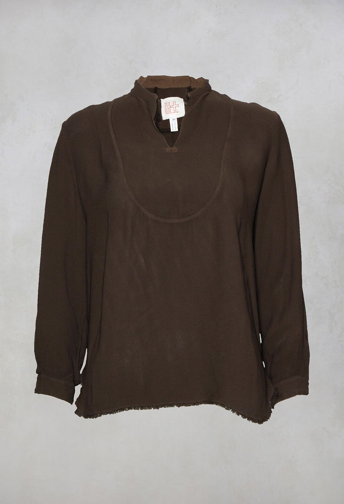 Long Sleeved Stefy Shirt in Brown