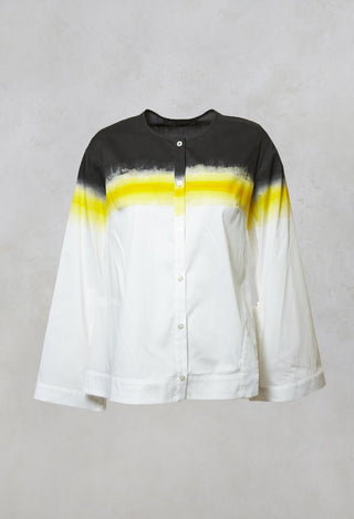 Shirt in Bianco Stampa Giallo/Nero