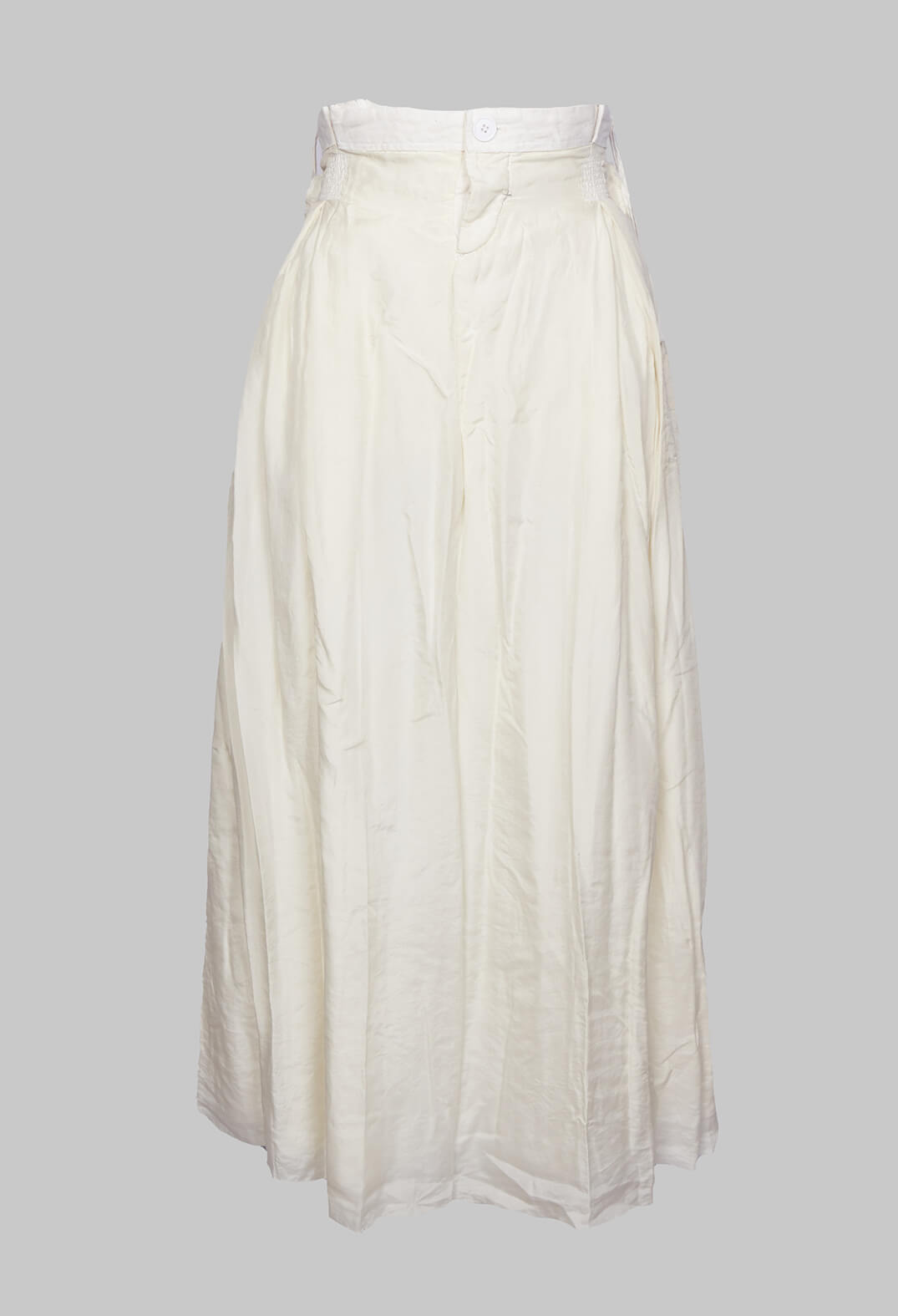Long Washed Silk Skirt in Ivory