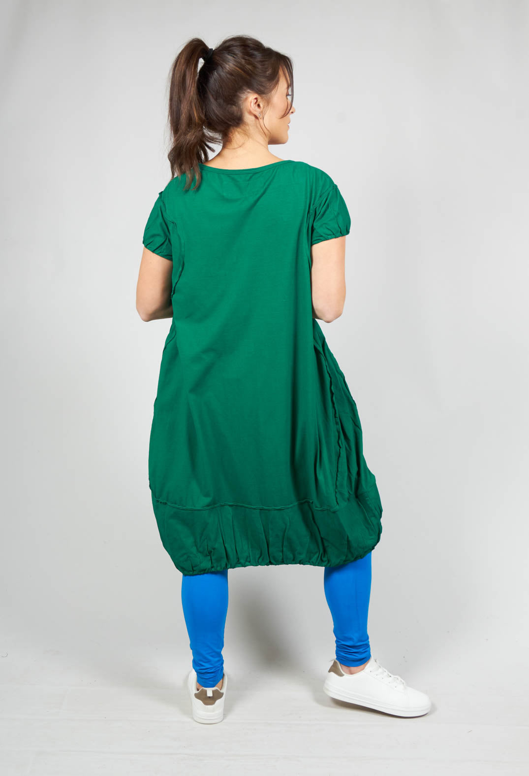 Rundholz Dip Green Gathered Hem Short Sleeved Jersey Dress Rundholz Dip Green Gathered Hem Short Sleeved Jersey Dress