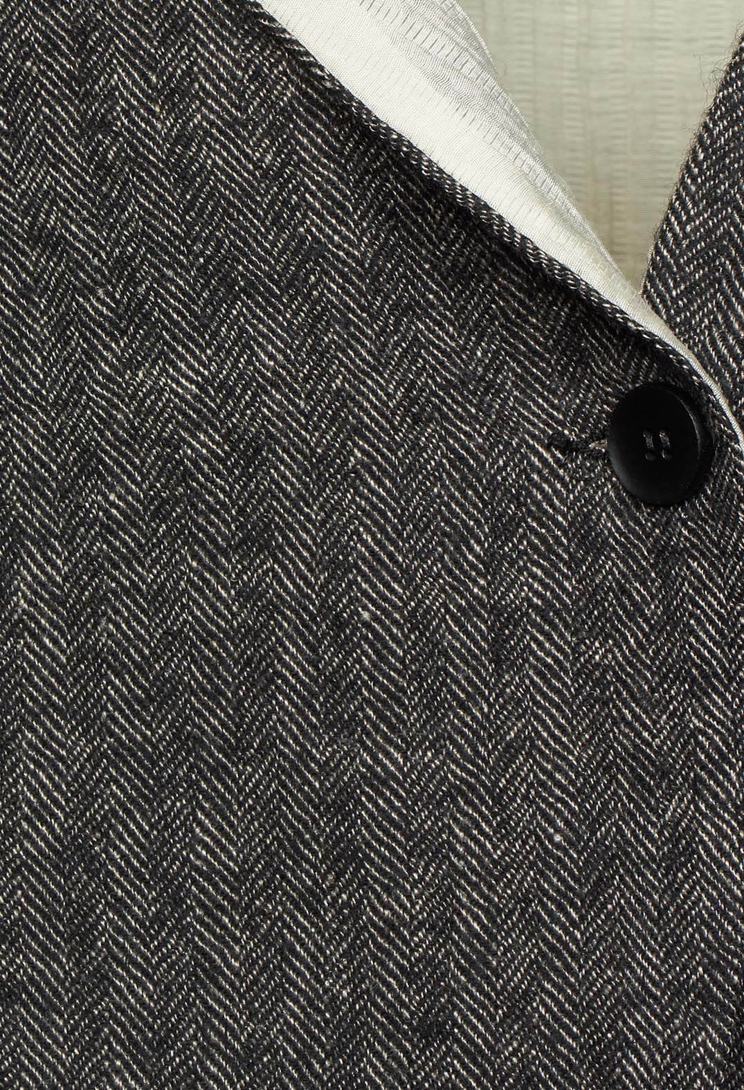 Single Button Herringbone Blazer in Grey