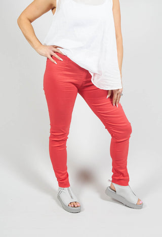 Skinny Fit Trousers in Cherry