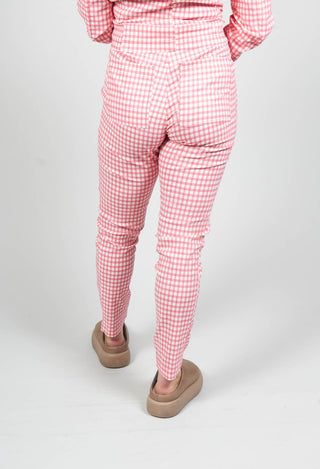 Skinny Leg Trousers in Cherry Check