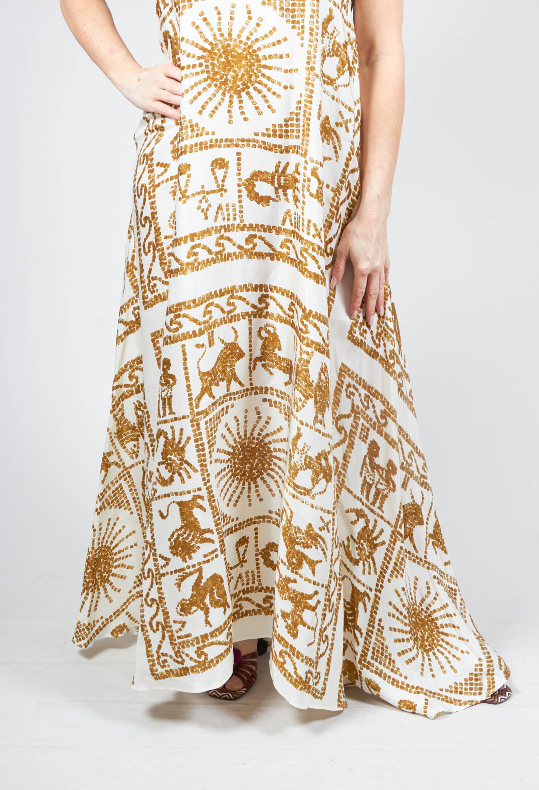 Beatrice B skinny strap dress in zodiac print