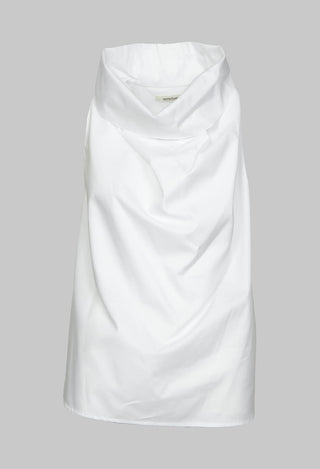 Sleeveless Blouse with Cowl Neck in White