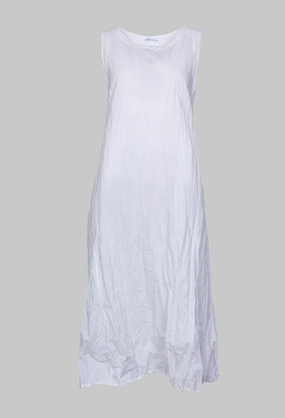 Sleeveless Crinkle Dress in White