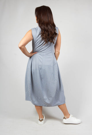 Sleeveless Dress with Seam Detail in Water Check