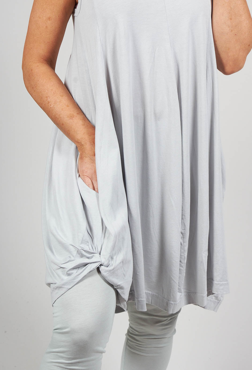 Sleeveless Jersey Dress in Ice