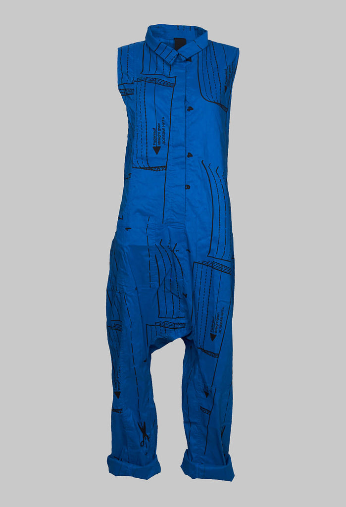 Sleeveless Jumpsuit in Blueberblack Allover