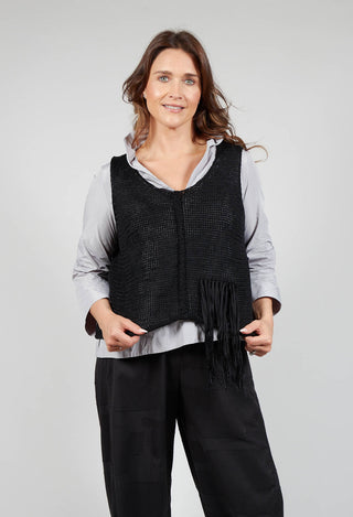 Sleeveless Knitted Vest in Black
