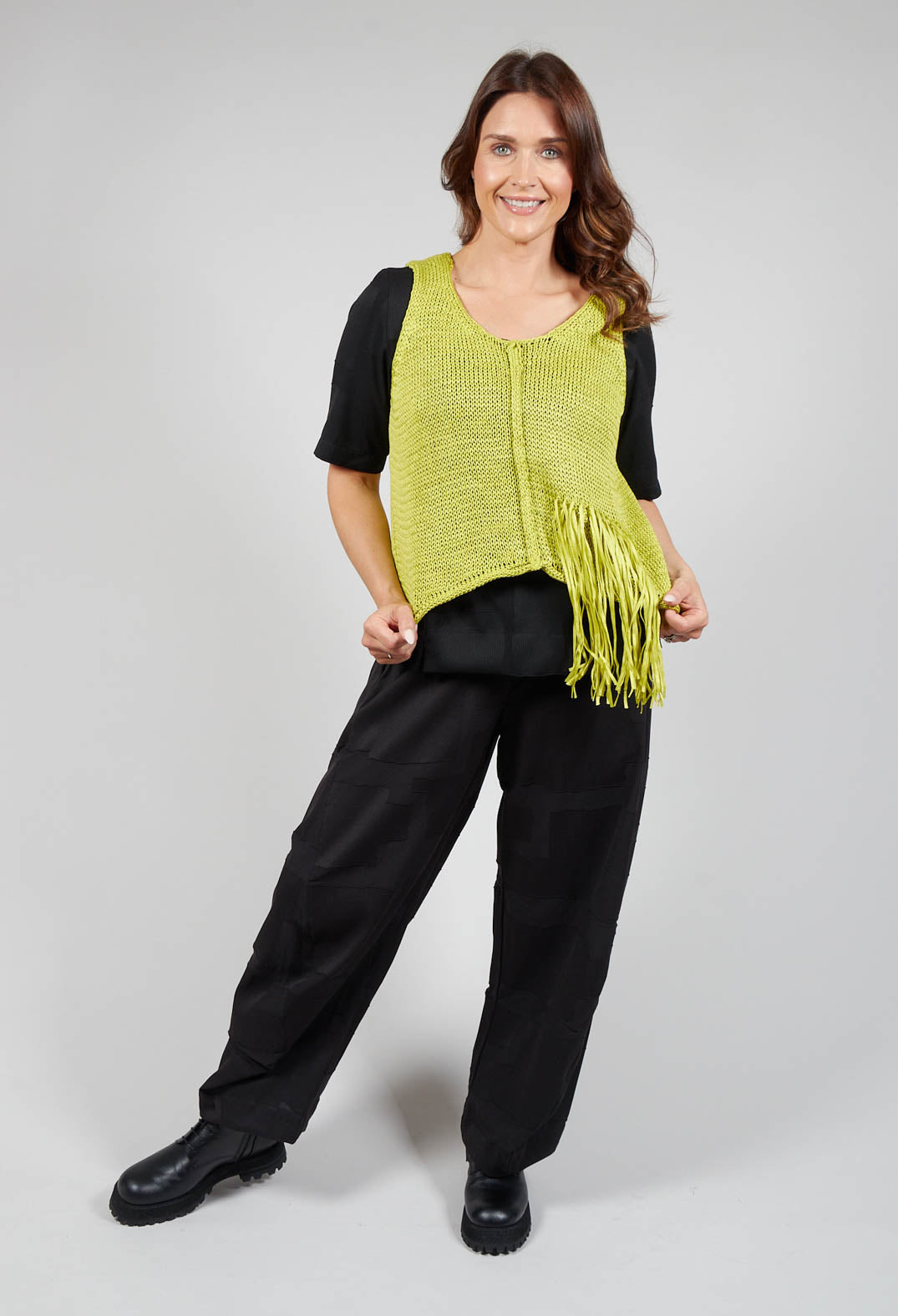 Sleeveless Knitted Vest in Lemon