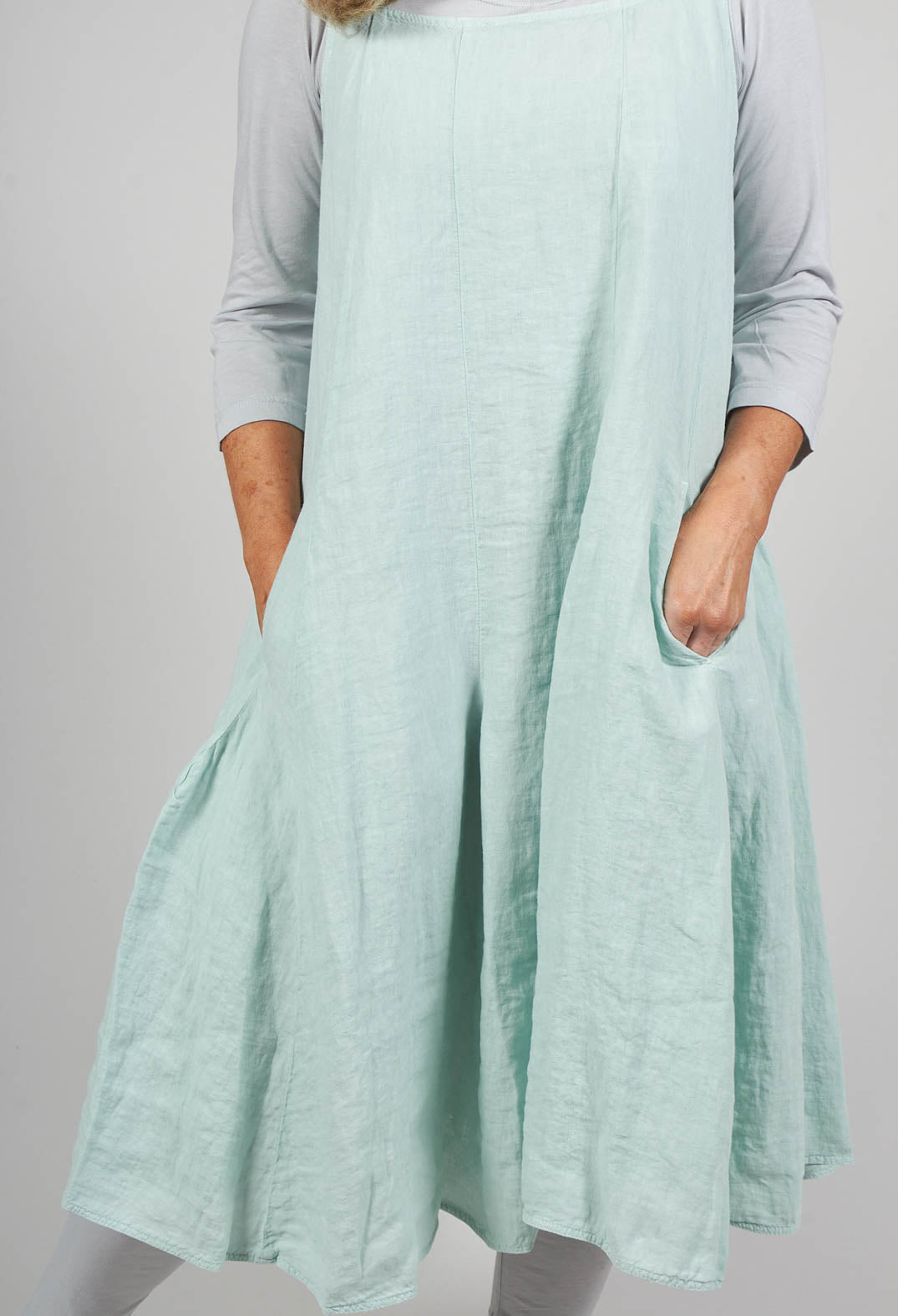 Sleeveless Linen Dress in Sky