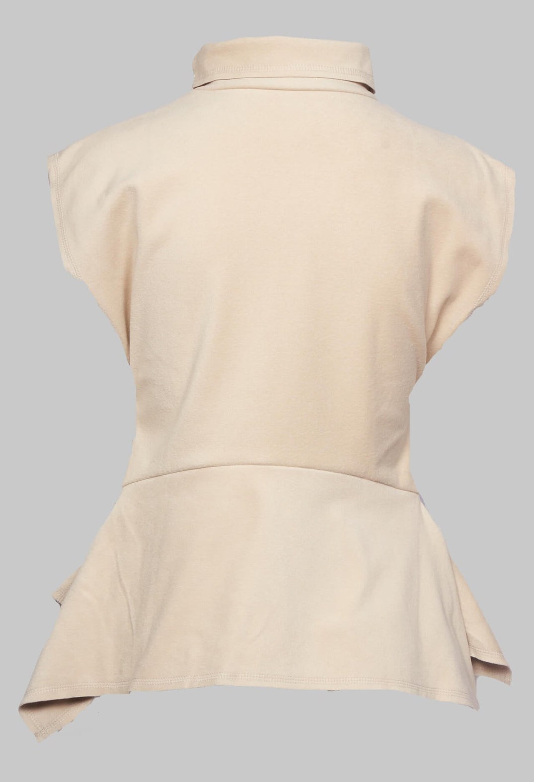 Sleeveless Pemplum Top in Beige