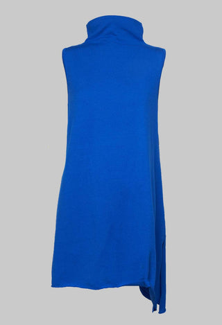 Sleeveless Top with Stand up Collar in Royal Blue
