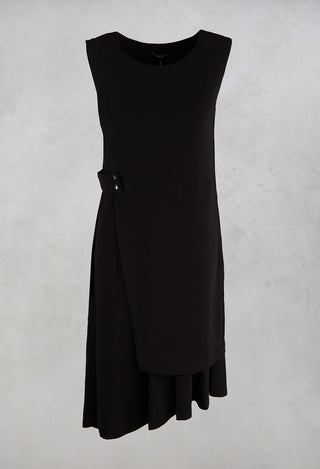 Sleeveless Wrap Dress in Black